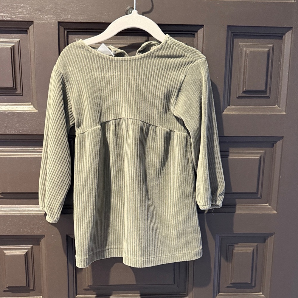 Zara Kids Ribbed Sage Green Sweater